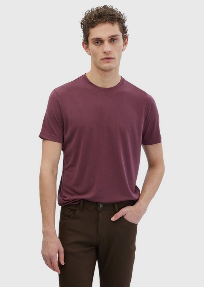 RAMSEY T-Shirt Rotes Ton-T-Shirt mit Rundhalsausschnitt von RAMSEY