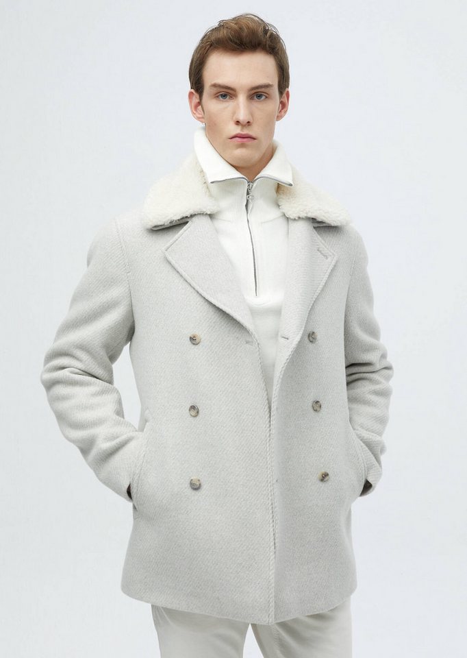 RAMSEY Winterjacke Ecru Webmantel von RAMSEY