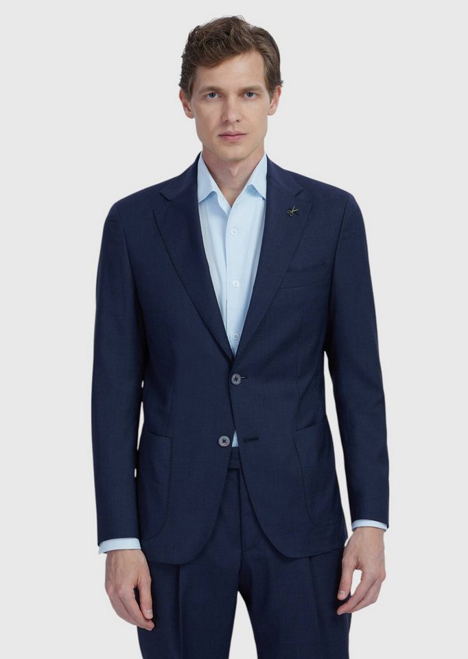 RAMSEY Winterjacke Mitternachtsblau ZeroWeight Slim Fit 100% Wolljacke von RAMSEY