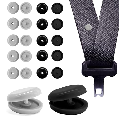 RAMTRIO 20 Paar Gurt Knopf, Universaler Sicherheitsgurt Stopper Set Rutschfeste Anschnallhilfe Robust und Langlebiger Gurt-Schnallenhalter Sicherheitsgurt Nieten für viele KFZ Gurte von RAMTRIO