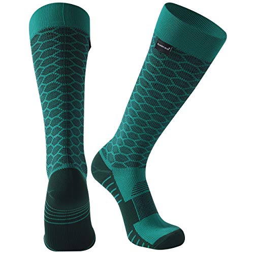 RANDY SUN Coolmax wasserdichte, atmungsaktive Socken, unisex, zum Radfahren, Laufen, Trekking, knielang, 1 Paar, Ocean-Kniehohe Socken, groß von RANDY SUN