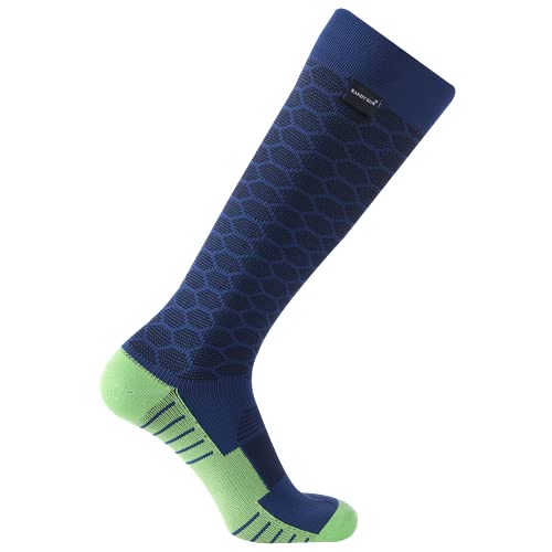 RANDY SUN Wasserdichte, atmungsaktive, kniehohe Socken für Kajakfahren, Jagd, Angeln, Schwarz & Marineblau & fluoreszierendes Grün, Small von RANDY SUN