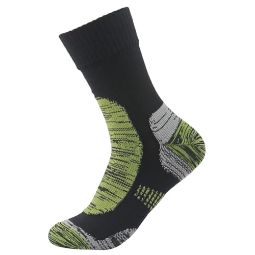 RANDY SUN Wasserdichte, atmungsaktive Socken, SGS-zertifiziert, Unisex, für Skifahren, Trekking, Wandern, Waten, Trail, 1 Paar, 1 Paar schwarz/grasgrün, S von RANDY SUN