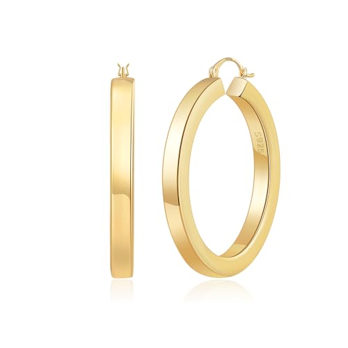 RANKEEF 5mm Groß Klobige Ohrringe Gold Creolen Wasserfester Große Klobige Ohringes Anlaufgeschützte Große Goldene Ohrringe Damen Leichte Groß Dick Gold Creolen RANKEEF 5mm Groß Klobige Ohrringe Gold Creolen Wasserfester Große Klobige Ohringes Anlaufgeschützte Große Goldene Ohrringe Damen Leichte Groß Dick Gold Creolen von RANKEEF