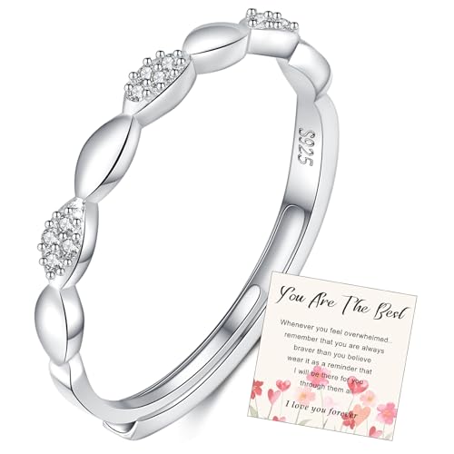 RANKEEF Damenring Silber 925 Promise Ring Ring Verstellbar Verlobungsring Damen Eheringe Zirkonia Ring Damen Ringe Silber Ring Silber 925 Damen von RANKEEF