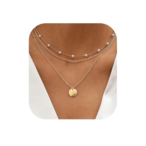 RANKEEF Kette Gold Damen Layering 14k Gold Vergoldet Choker Kette Damen Mehrreihige Wasserfest Halskette Damen Gold RANKEEF Kette Gold Damen Layering 14k Gold Vergoldet Choker Kette Damen Mehrreihige Wasserfest Halskette Damen Gold von RANKEEF