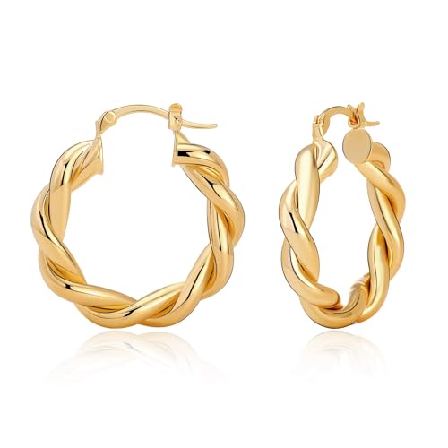 RANKEEF Twist Ohrringe Gold Creolen Hypoallergen Damen Ohrringe Creolen Gold 14K Vergoldet RANKEEF Twist Ohrringe Gold Creolen Hypoallergen Damen Ohrringe Creolen Gold 14K Vergoldet von RANKEEF