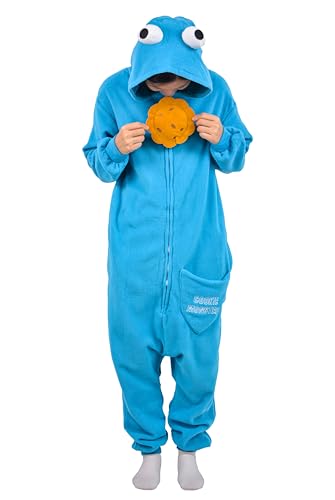 RANSUU Cookie Monster Onesie Jumpsuit Relaxo Kostüm Erwachsene Pyjama Damen Herren Tier Schlafanzug Weihnachten Karneval Halloween LanZMJ L RANSUU Cookie Monster Onesie Jumpsuit Relaxo Kostüm Erwachsene Pyjama Damen Herren Tier Schlafanzug Weihnachten Karneval Halloween LanZMJ L von RANSUU