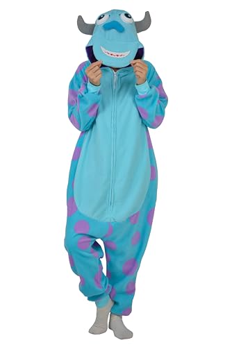 RANSUU Onesie Kostüm Sulley Relaxo Jumpsuit Erwachsene Pyjama Damen Herren Tier Monsters Schlafanzug Weihnachten Karneval Halloween Shali-L von RANSUU