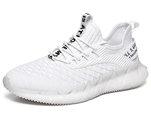 Herren Sportschuhe Laufschuhe Mode Sneakers Freizeitschuhe Outdoor Straßen Traillauf Fitnessschuhe rutschfeste Schuhe (Weiß,39) von RANVAOO