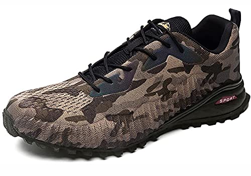 RANVAOO Wanderschuhe Herren Trekkingschuhe rutschfest Laufschuhe Outdoorschuhe Leicht Sportlich Wanderhalbschuhe (Camo,42) von RANVAOO