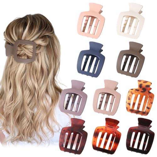 Flache Haarklammern für Frauen, starker Halt, gebogenes Design, matte Haarspangen, rutschfester Griff für dickes/dünnes Haar, bequemes Liegen, Haarschmuck, Geschenke für Frauen und Mädchen, 10 Stück Flache Haarklammern für Frauen, starker Halt, gebogenes Design, matte Haarspangen, rutschfester Griff für dickes/dünnes Haar, bequemes Liegen, Haarschmuck, Geschenke für Frauen und Mädchen, 10 Stück von RAOPLA