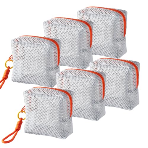 Kleine Netztasche mit Reißverschluss, quadratisch, transparent, für Make-up, Toilettenartikel und kleine Gegenstände, tragbarer Aufbewahrungs-Organizer für Damen, Herren, Alltag, Reisen, Büro, 6 Stück Kleine Netztasche mit Reißverschluss, quadratisch, transparent, für Make-up, Toilettenartikel und kleine Gegenstände, tragbarer Aufbewahrungs-Organizer für Damen, Herren, Alltag, Reisen, Büro, 6 Stück von RAOPLA
