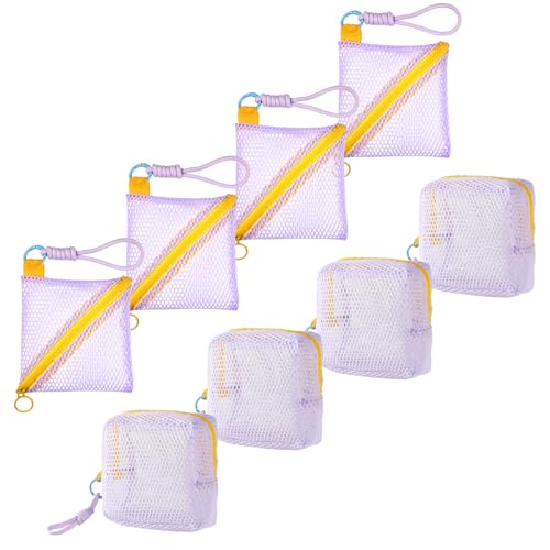 Kleine Netztasche mit Reißverschluss und Umhängeband, transparente Mini-Tasche, Kosmetiktaschen für Make-up, Toilettenartikel und kleine Gegenstände, tragbarer Aufbewahrungs-Organizer für Damen von RAOPLA