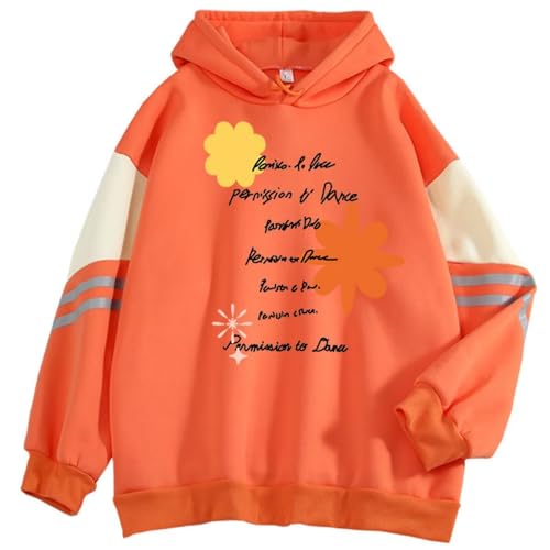 K-Pop Fans Hoodies Herren JiMin Suga Agust D Hip Hop Sweatshirts Damen Jin RM Jung Kook Permission to Dance Hoody Pullover, Kpop to Dance Orange-1, 38 von RAQUE