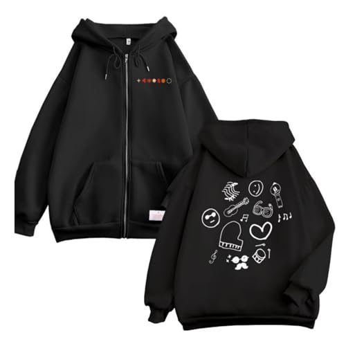 RAQUE Kpop Concert Fans Zipper Hoodies Herren V Kim Hip Hop Sweatshirts Damen Jung Kook Permission To Dance Zip Hoody Jacke, To Dance Black, 38 von RAQUE