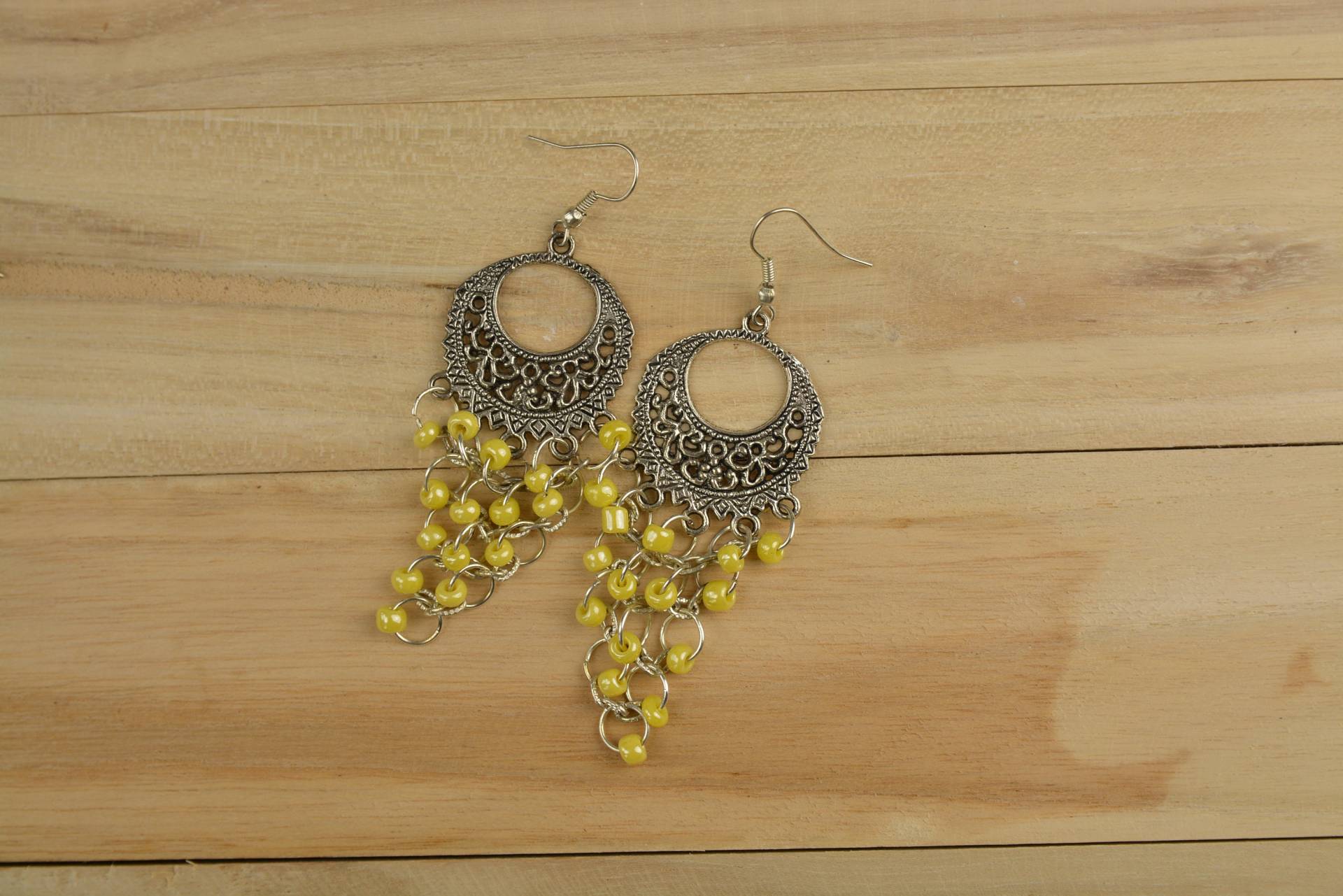 Gelbe Boho Ohrringe von RAR0Boutique