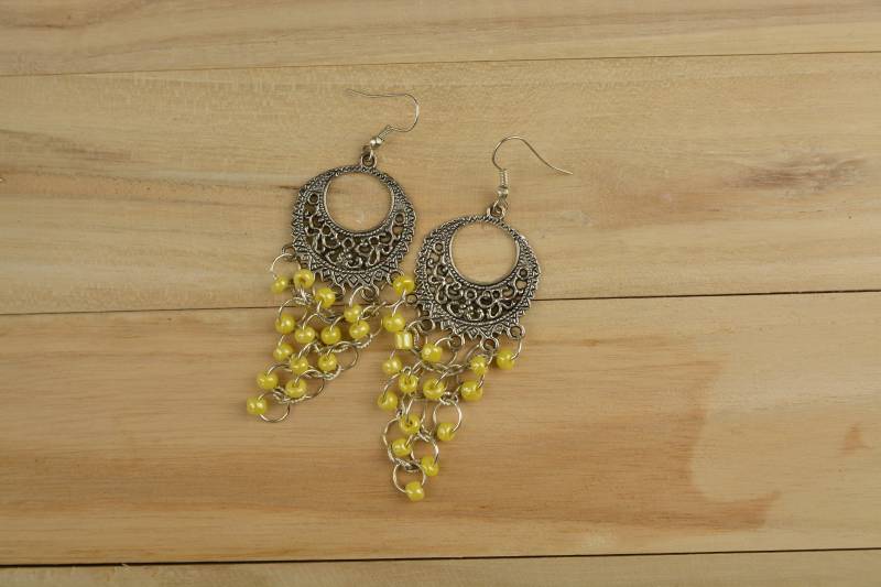 Gelbe Boho Ohrringe von RAR0Boutique