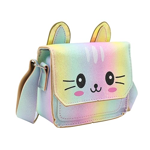 RARITYUS Süße Katze Geldbörse Crossbody Tasche für Mädchen Kinder Glitzer Kleine Umhängetasche Geldbörse mit verstellbarem Riemen, Mehrfarbig, Einheitsgröße von RARITYUS