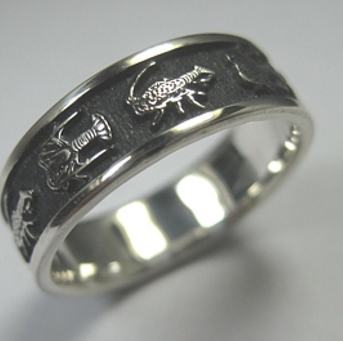 Spiny Hummer Ehering - Einzigartiges Krustentier, Maritimes Oder Ozean-Themenband von RARUCOM