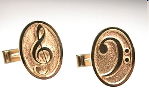 Violinschlüssel & Bassschlüssel Manschettenknöpfe | Ss04591. Wählen Sie Einen Einzelnen Notenschlüssel Oder Jeweils Einzeln. Schöne Musik von RARUCOM
