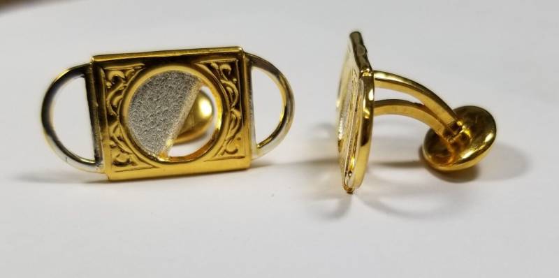 Zigarrenschneider Manschettenknöpfe - Abgebildet in Sterling Silber Mit Vergoldung von RARUCOM