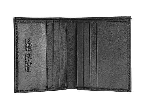 RAS RFID Blockiert Sichere Weiche Echtes Leder Kreditkarte & Banknote Tasche Schlanke Brieftasche Für Männer - Größe: 10.5cm x 8.5cm - 122 (Schwarz) von RAS WALLETS