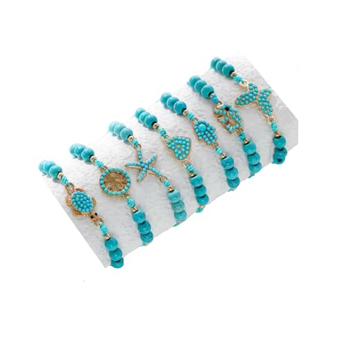 RASCOUTURE FZ-LLC RAS Stapelbare Armbänder für Frauen, Boho-Stil, Perlen, zum Selbermachen von Wünschen, mehrschichtige Armbänder, 7 Stück, Standardperlen, mehrschichtige Armbänder RASCOUTURE FZ-LLC RAS Stapelbare Armbänder für Frauen, Boho-Stil, Perlen, zum Selbermachen von Wünschen, mehrschichtige Armbänder, 7 Stück, Standardperlen, mehrschichtige Armbänder von RASCOUTURE FZ-LLC