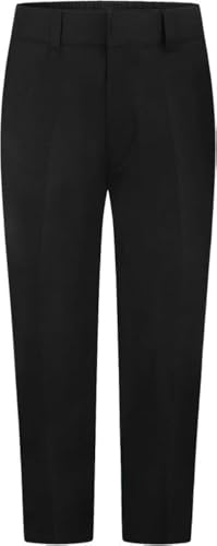 RASH ACCESSORIES Robuste Schulhose für Jungen in Übergröße mit Teflon-Schutz, Alter 5–16 – Gürtelschlaufen, halbelastisch, Reißverschluss und Clip, wasserabweisend. Siehe Größentabelle (13–14, Schwarz von RASH ACCESSORIES