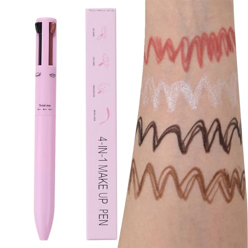 4-in-1 Augenbrauen-Konturstift,Wasserfester, multifunktionaler Augenbrauenstift | Schönheitsprodukt, kompakt für unterwegs, mit Eyeliner, Augenbrauen, Lipliner und Highlighter Rasoli von RASOLI