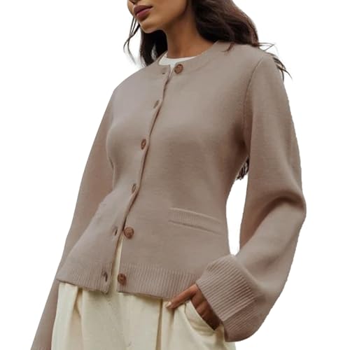 RASOLI Damen Pullover Strickjacke - Lockere Strickjacken mit dünnen Glockenärmeln | Lockerer Pullover, Leichter Mantel, Strickjacken, Oberbekleidung für Damen, Alltagskleidung für den Herbst von RASOLI