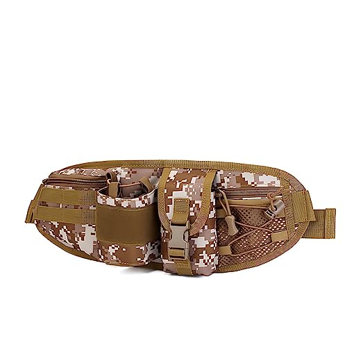 Multifunktionale Taktische Gürteltasche, Training, Klettern, Reisen, tragbare Umhängetasche, Hüfttasche for Männer und Frauen (Color : Desert Digital, Size : 42x15cm) von RASPIO