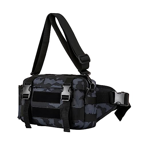 Vielseitige Taktische Gürteltasche, wasserdichte Umhängetasche for Männer und Frauen, Ideal for Laufen, Reisen, Wandern, Angeln, Radfahren (Color : Scorpion Camo, Size : 26x8x16cm) von RASPIO