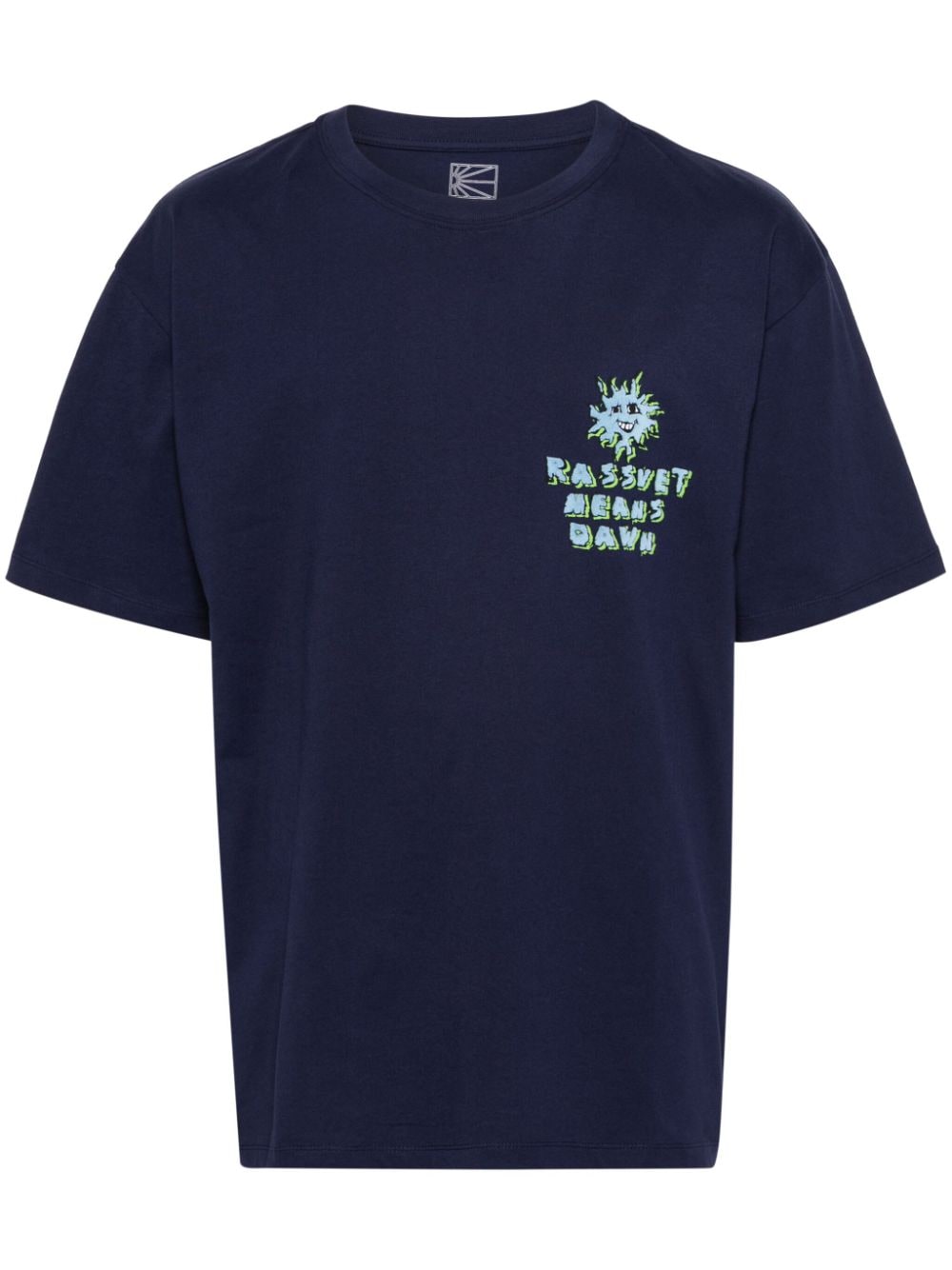 RASSVET T-Shirt mit beflocktem Logo - Blau von RASSVET