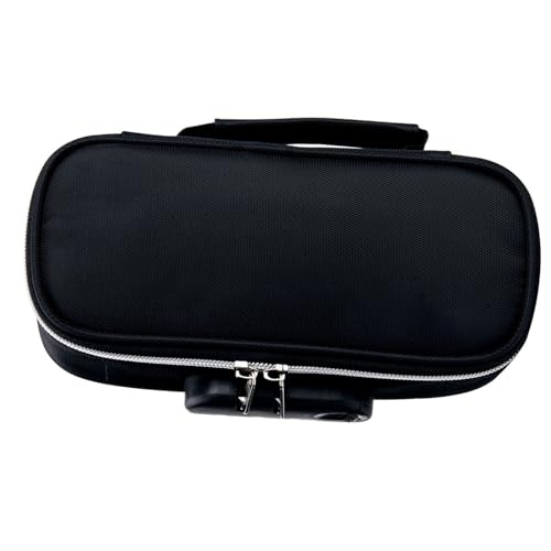 RASTKY Fall eines Minimalistischen Schlossstifts in Leinwandmaterial, Großkapazität Schreibwaren für Schüler, Sichere Kombinationsschloss (Black) von RASTKY