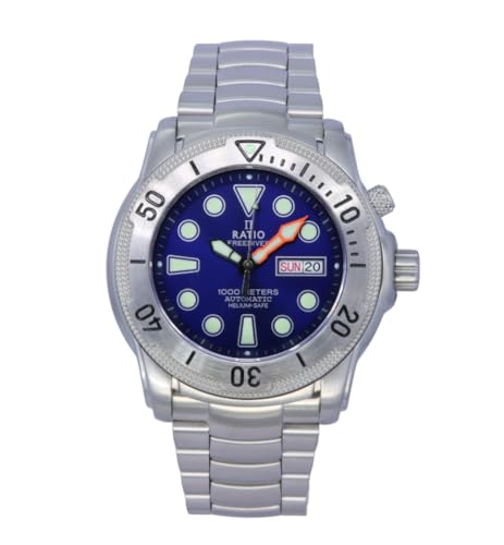 RATIO Free Diver Helium-Safe Automatic 1068MD96-34VA-BLU 1000M Men's Watch von RATIO