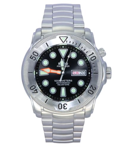 RATIO Free Diver Heliumsichere Taucheruhr, Saphirglas, japanische automatische Taucheruhr, 1000 m wasserdicht, Taucheruhr für Herren, Schwarz , Taucher von RATIO