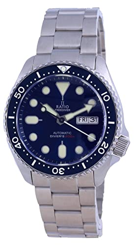 RATIO FreeDiver Blue Dial Sapphire Crystal Stainless Steel Automatic RTA102 200M Men's Watch von RATIO