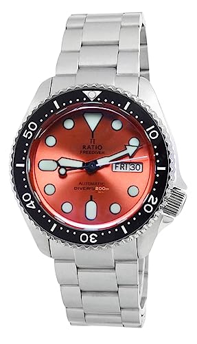 RATIO FreeDiver Orange Dial Sapphire Crystal Stainless Steel Automatic RTA114 200M Men's Watch von RATIO