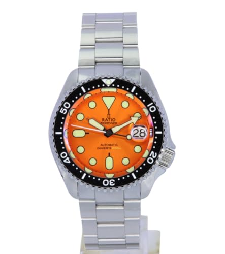 RATIO FreeDiver Orange Dial Sapphire Crystal Stainless Steel Automatic RTB214 200M Men's Watch von RATIO