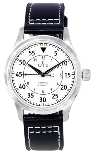 RATIO Skysurfer Pilot Full Luminous Dial Leather Automatic RTS324 200M Men's Watch von RATIO