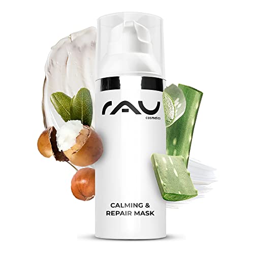 RAU Cosmetics Gesichtsmaske für trockene Haut Calming & Repair Mask 50 ml - Hautmaske - Rückfettend, reizlindernd, beruhigend mit Urea, Aloe Vera, Panthenol - Gesichtsmaske Kosmetik Herren Frauen von RAU Cosmetics