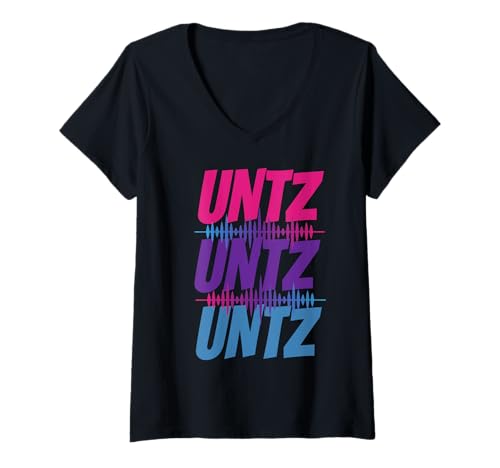 Damen Untz Untz Techno Rave Club Elektro-Musik-Raver T-Shirt mit V-Ausschnitt Damen Untz Untz Techno Rave Club Elektro-Musik-Raver T-Shirt mit V-Ausschnitt von RAVE TECHNO TEKKNO