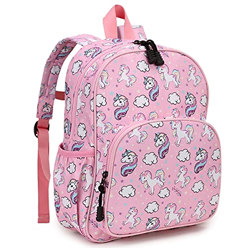 RAVUO Kinderrucksack Mädchen,Niedlich Kinder Rucksack Schulrucksack für 4-6 Jahre Vorschulrucksack Kindergartenrucksack Schultasche mit Brustgurt von RAVUO