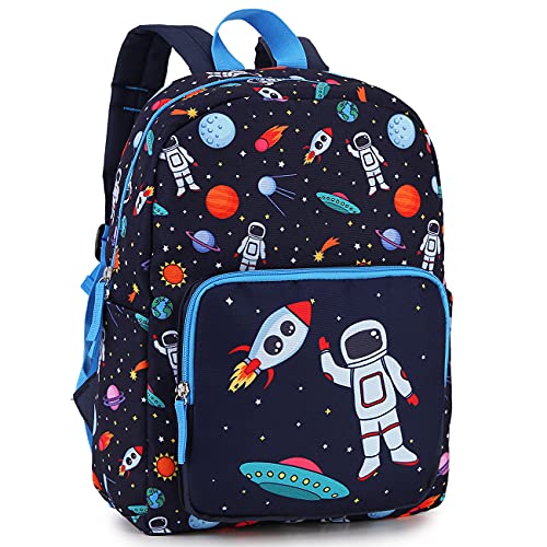 RAVUO Kinder-Rucksack, leicht, wasserabweisend, niedlich, Vorschulrucksack für Mädchen und Jungen mit Brustgurt, Astronaut, Small, Daypack Rucksäcke von RAVUO