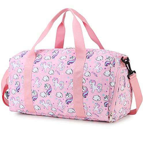 Sporttasche Kinder Mädchen,RAVUO Wasserdicht Reisetasche Trainingstasche Mit Nassraum, Duffle Bag Schwimmtasche Badetasche Groß für Schule Reisenthel von RAVUO