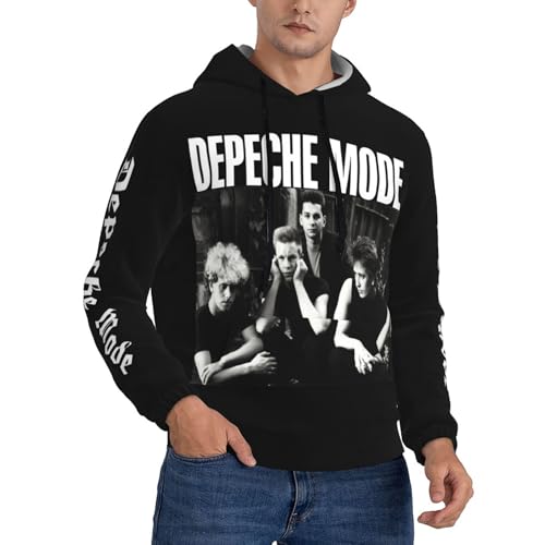 RAWESTA Herren De&PE&Che Music Band Pullover Hoodie: Langarm, kapuzeniert, weicher Polyester, locker sitzend, Druck-Design mit großen Taschen. von RAWESTA