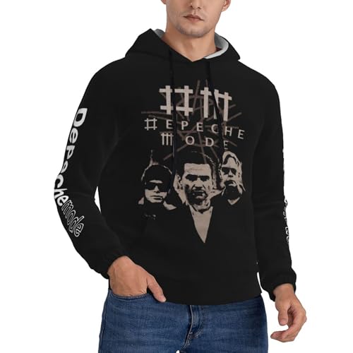 RAWESTA Herren De&PE&Che Music Band Pullover Hoodie: Langarm, kapuzeniert, weicher Polyester, locker sitzend, Druck-Design mit großen Taschen. von RAWESTA