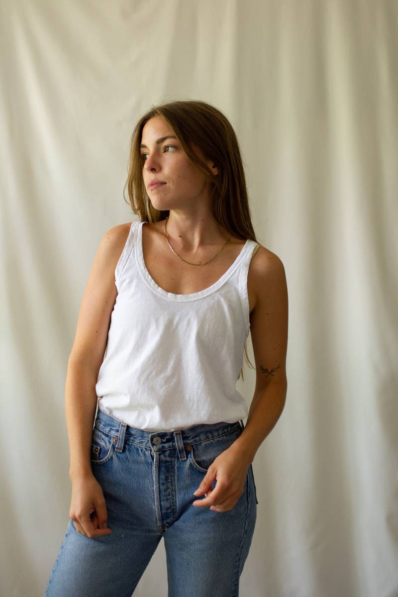 Der Avignon Panzer | Vintage Weißes Tank Top 100% Baumwolle Singlet Gewaschenes Deadstock Unterhemd Xs von RAWSONSTUDIO