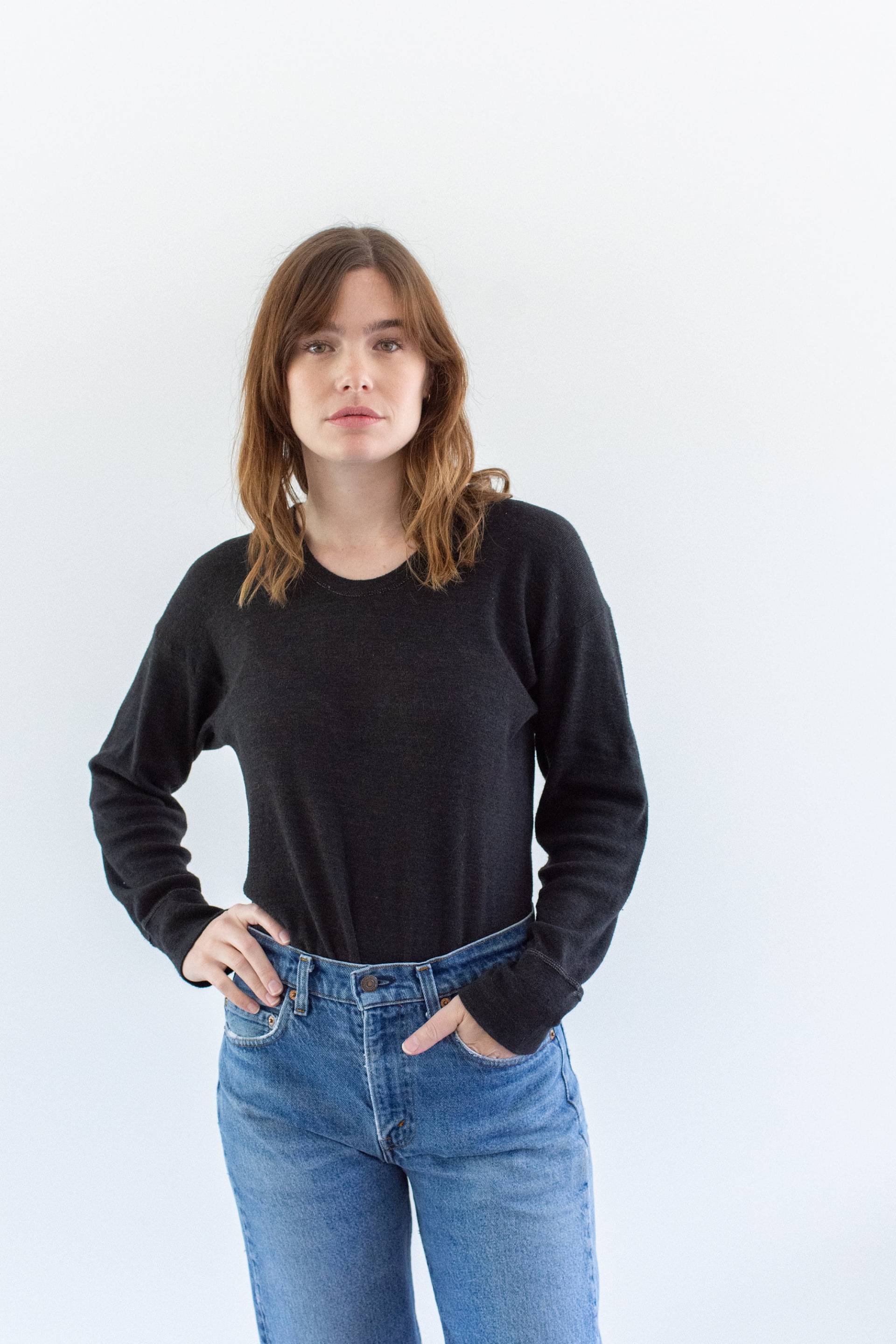 Die Malmö Therme in Schwarz | Vintage Baumwollmischung Anthrazit Grau Scoop Thermo-Shirt Langarm Layer Top Xs S M Die Malmö Therme in Schwarz | Vintage Baumwollmischung Anthrazit Grau Scoop Thermo-Shirt Langarm Layer Top Xs S M von RAWSONSTUDIO